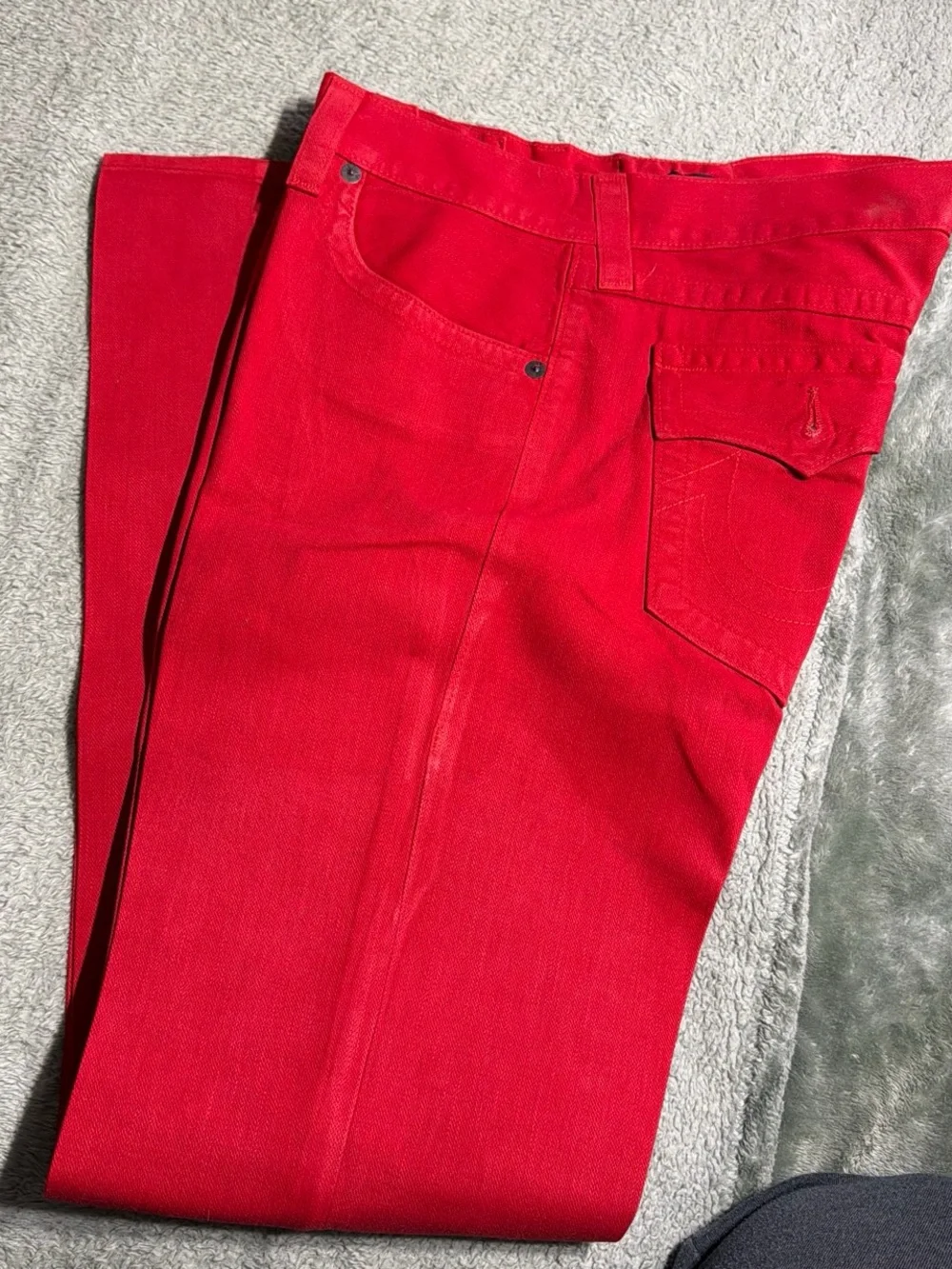 True Religion Men’s Bright Red Relaxed Straight Jeans